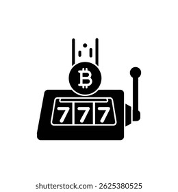 Bitcoin Falling into Slot Machine - Gambling and Cryptocurrency