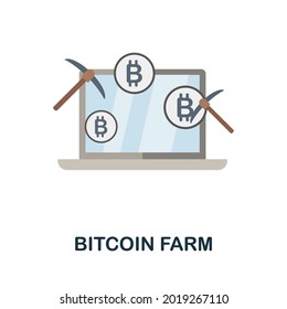 Bitcoin Farm flat icon. Colored sign from cryptocurrency collection. Creative Bitcoin Farm icon illustration for web design, infographics and more