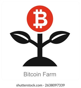 Bitcoin Farm vector icon concept design