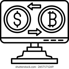 Diseño de icono de estilo lleno de Bitcoin