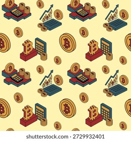 Bitcoin Finanças e Criptomoeda Padrão Design