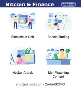 Bitcoin e Finanças Moderna Criptomoeda Conceito Ilustração para Economia Digital e Blockchain Tendências