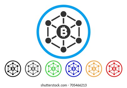 Bitcoin Finance Netwok flat vector pictogram for application and web design.