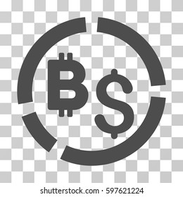 Bitcoin Financial Diagram icon. Vector illustration style is flat iconic symbol, gray color, transparent background. Designed for web and software interfaces.