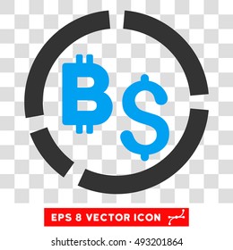 Bitcoin Financial Diagram vector icon. Image style is a flat blue and gray icon symbol.