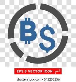 Bitcoin Financial Diagram vector icon. Image style is a flat cobalt and gray pictograph symbol.