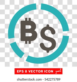 Bitcoin Financial Diagram vector icon. Image style is a flat grey and cyan icon symbol.