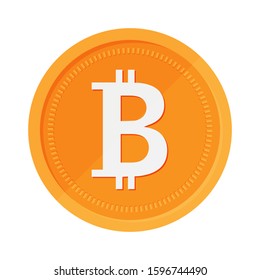 bitcoin flat design, coin icon or symbol. vector sign illustration payment.