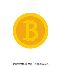 Bitcoin flat design vector illustration concept. Cryptocurrency logo sigh. Digital money. Block chain, finance symbol.