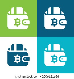 Bitcoin Flat four color minimal icon set