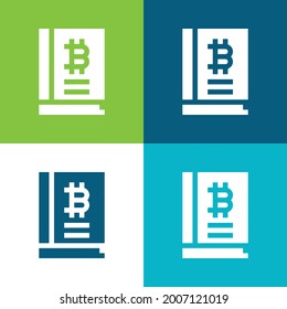 Bitcoin Flat four color minimal icon set