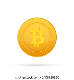 Bitcoin flat icon. Crypto currency bit coin. Cryptocurrency emblem. Vector stock illustration.