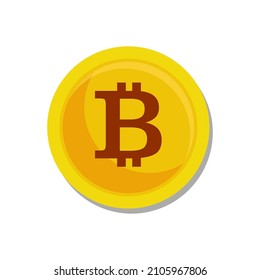 Bitcoin flat icon. Crypto currency bit coin. Cryptocurrency emblem. Web and Internet money logo.