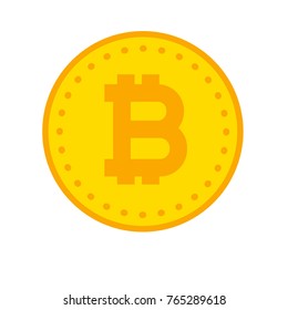 Bitcoin flat icon. Crypto currency bit coin. Cryptocurrency emblem. Web and Internet money logo. Vector illustration.