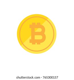 Bitcoin flat icon. Crypto currency bit coin. Cryptocurrency emblem. Web and Internet money logo. Vector illustration.