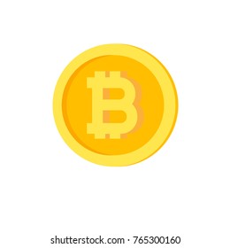 Bitcoin flat icon. Crypto currency bit coin. Cryptocurrency emblem. Web and Internet money logo. Vector illustration.