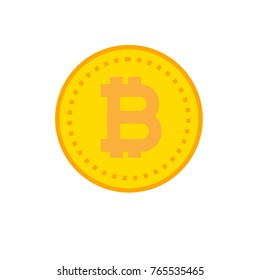 Bitcoin flat icon. Cryptocurrency emblem. Web and Internet money logo. Vector illustration.