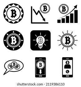 Icono Plano De Bitcoin Aislado En Fondo Blanco