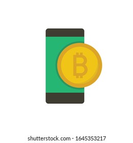 bitcoin flat icon, vector illustration