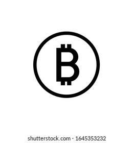 bitcoin flat icon, vector illustration