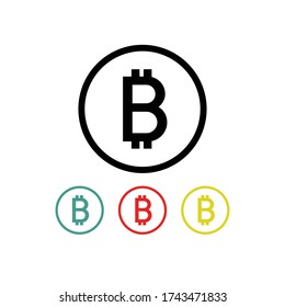 icono plano de bitcoin, ilustración vectorial