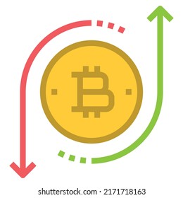 BITCOIN FLAT ICON VRCTOR .
