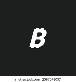 Bitcoin Flat Logo on Black and White 