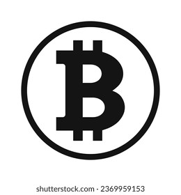 Bitcoin Flat Symbol Icon Isolated Vector Illustration