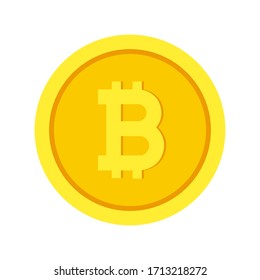 Icono de vector plano bitcoin. Moneda criptográfica. Símbolo de criptomoneda. Logo de dinero web e Internet. 