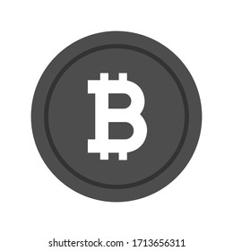 Bitcoin flat vector icon. Crypto currency coin. Cryptocurrency emblem. Web and Internet money logo. 