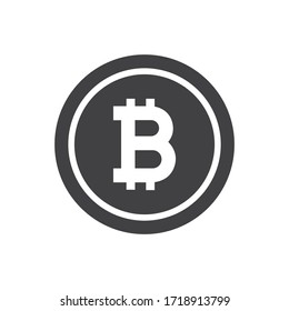 Icono de vector plano bitcoin. Moneda criptográfica. Símbolo de criptomoneda. Logo de dinero web e Internet. 