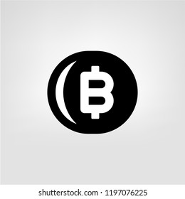 Bitcoin Flat Vector Icon. Bitcoin Digital Crypto Symbol, isolated.