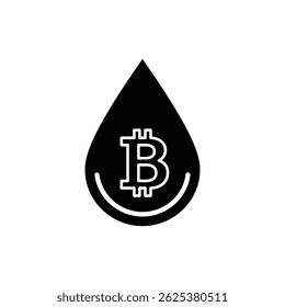 Bitcoin Floating Inside Water Droplet - Cryptocurrency and Digital Currency