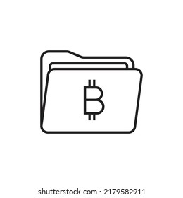 Bitcoin folder icon design. vector illustration