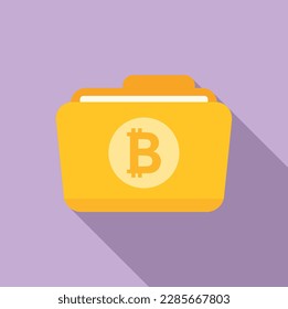 Bitcoin folder icon flat vector. Crypto money. Financial payment