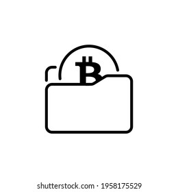 Bitcoin Folder icon in vector. Logotype