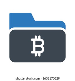 bitcoin folder  vector glyph color icon 