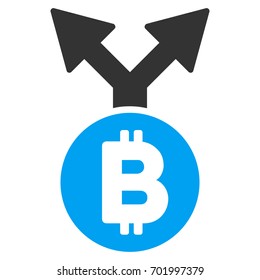 Bitcoin Fork flat vector illustration for application and web design.