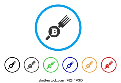 Bitcoin Fork rounded icon. Style is a flat grey symbol inside light blue circle with bonus color variants. Bitcoin Fork vector designed for web and software interfaces.
