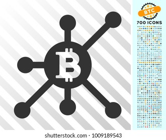 Bitcoin Full Node pictograph with 700 bonus bitcoin mining and blockchain clip art. Vector illustration style is flat iconic symbols designed for cryptocurrency websites.