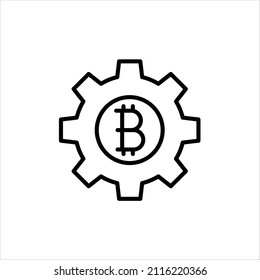 Bitcoin-Zahnradsymbol, eps10