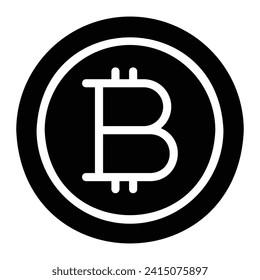 fondo del icono de bitcoin Glifo Blanco
