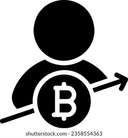vector de ilustración de icono de glifo de bitcoin