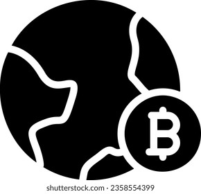 bitcoin glyph icon illustration vector