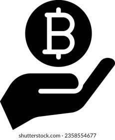vector de ilustración de icono de glifo de bitcoin