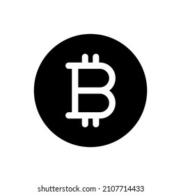 vector de icono de glifo de bitcoin aislado en fondo blanco