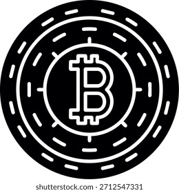 Bitcoin Glyph Style Icon Design