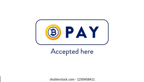 Bitcoin Gold accepted here cryptocurrency vector illustration isolated