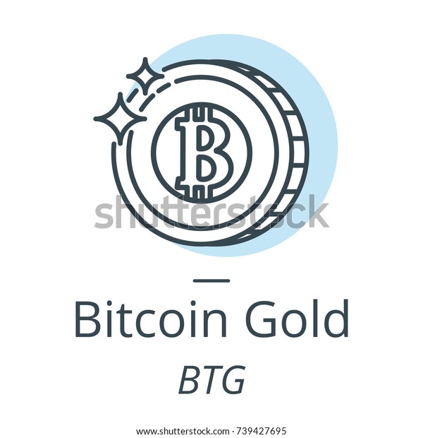 Bitcoin Gold Btg Cryptocurrency Coin Line Stock Vector Royalty Free - 