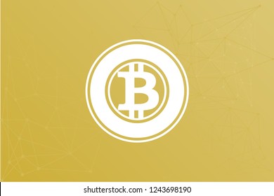 Bitcoin Gold BTG cryptocurrency network logo vector